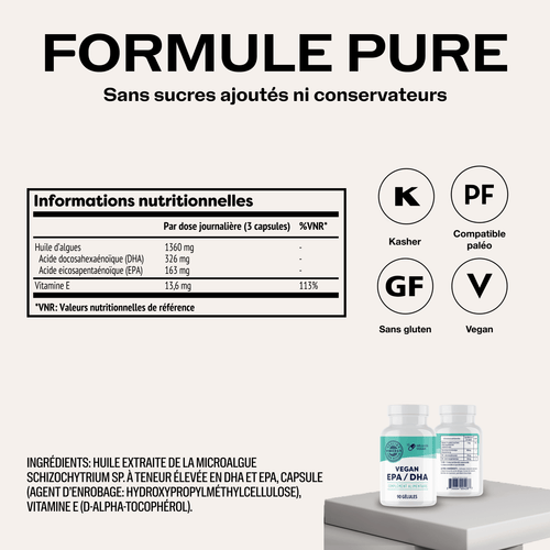 VIMERGY Vegan EPA/DHA Vitamins Supplements Capsules