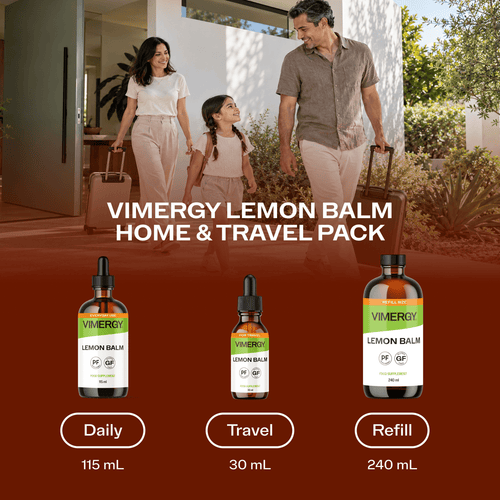 USDA Organic Liquid Lemon Balm Home & Travel Kit